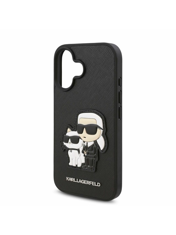 Karl Lagerfeld Karl Lagerfeld PU Saffiano Karl and Choupette Заден Калъф за iPhone 16 Plus Black