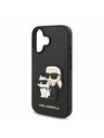 Karl Lagerfeld Karl Lagerfeld PU Saffiano Karl and Choupette Заден Калъф за iPhone 16 Plus Black