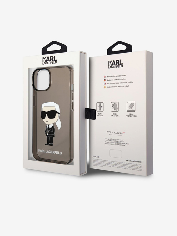 Karl Lagerfeld Karl Lagerfeld IML Иконичен NFT Заден Калъф за iPhone 14 Plus Black
