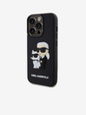 Karl Lagerfeld Karl Lagerfeld 3D Гумен Karl and Choupette Заден Калъф за iPhone 15 Pro Black