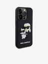 Karl Lagerfeld Karl Lagerfeld 3D Гумен Karl and Choupette Заден Калъф за iPhone 15 Pro Black
