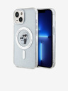 Karl Lagerfeld Karl Lagerfeld IML Брокатен Karl and Choupette MagSafe Заден Калъф за iPhone 15 Прозрачен