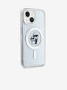 Karl Lagerfeld Karl Lagerfeld IML Брокатен Karl and Choupette MagSafe Заден Калъф за iPhone 15 Прозрачен
