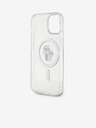Karl Lagerfeld Karl Lagerfeld IML Брокатен Karl and Choupette MagSafe Заден Калъф за iPhone 15 Прозрачен