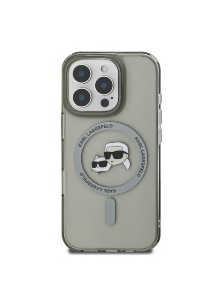 Karl Lagerfeld Karl Lagerfeld IML K&CH Глави Метален框架 MagSafe Заден Калъф за iPhone 16 Pro Max Black