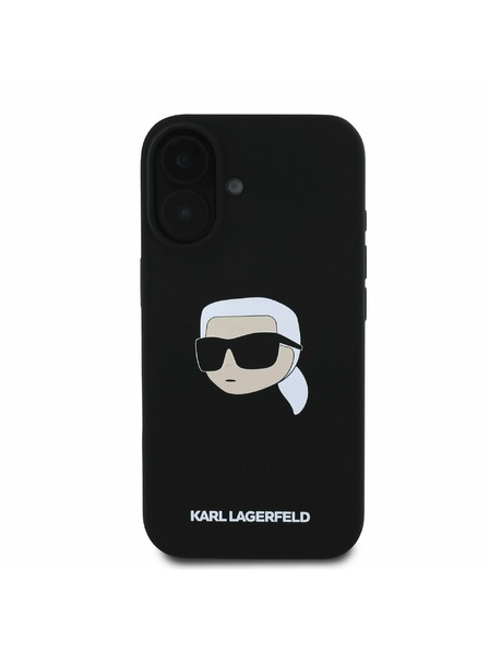 Karl Lagerfeld Karl Lagerfeld Течен Силиконов Karl Head MagSafe Заден Калъф за iPhone 16 Black