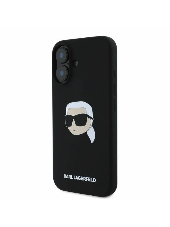 Karl Lagerfeld Karl Lagerfeld Течен Силиконов Karl Head MagSafe Заден Калъф за iPhone 16 Black
