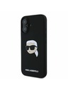 Karl Lagerfeld Karl Lagerfeld Течен Силиконов Karl Head MagSafe Заден Калъф за iPhone 16 Black