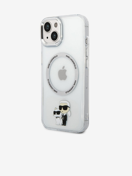 Karl Lagerfeld Karl Lagerfeld IML Karl and Choupette NFT MagSafe Заден Калъф за iPhone 13 Прозрачен