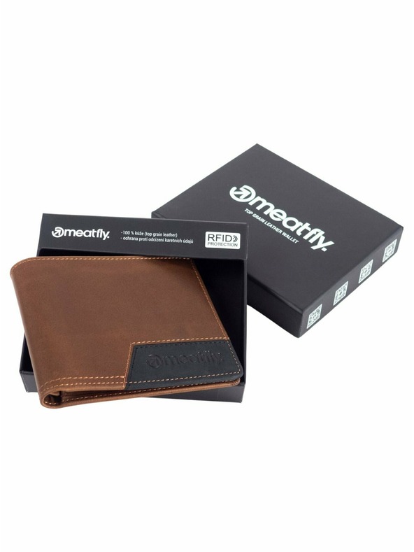 Meatfly Meatfly кожен портфейл Zac Premium Brown | Кафяв | Размер