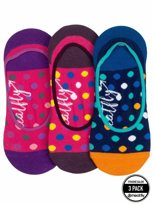 Meatfly Meatfly ниски чорапи Triple Pack Navy / Fuchsia | Лилав | Размер