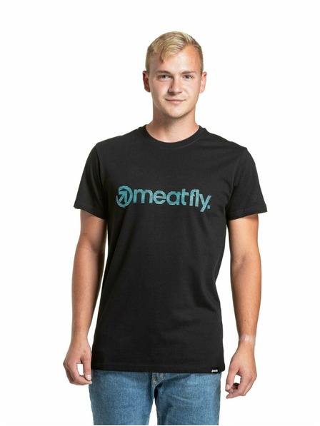 Meatfly Meatfly мъжка тениска Striped Logo Black | Черна | Размер S | 100% памук