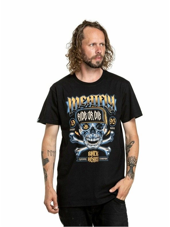 Meatfly Meatfly мъжка тениска Crossbones Black | Черна | Размер