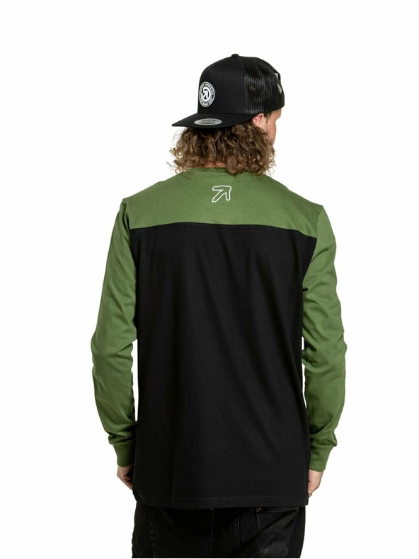Meatfly Meatfly мъжка тениска с дълъг ръкав Judgement Маслено зелено/Черно | Зелена | Размер