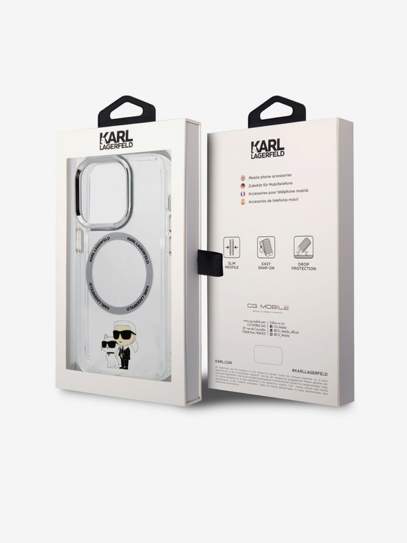 Karl Lagerfeld Karl Lagerfeld IML Karl and Choupette NFT MagSafe Заден Калъф за iPhone 14 Pro Max Прозрачен