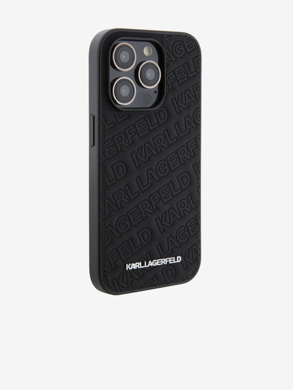 Karl Lagerfeld PU Стеган Десен Заден Калъф за iPhone 15 Pro Max Черен Karl Lagerfeld