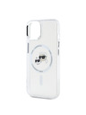 Karl Lagerfeld Karl Lagerfeld IML K&CH Heads Метален Кант MagSafe Заден Калъф за iPhone 14 Прозрачен