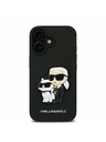 Karl Lagerfeld Karl Lagerfeld PU Сафиано Karl and Choupette Заден Калъф за iPhone 16 Черен