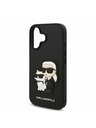 Karl Lagerfeld Karl Lagerfeld PU Сафиано Karl and Choupette Заден Калъф за iPhone 16 Черен