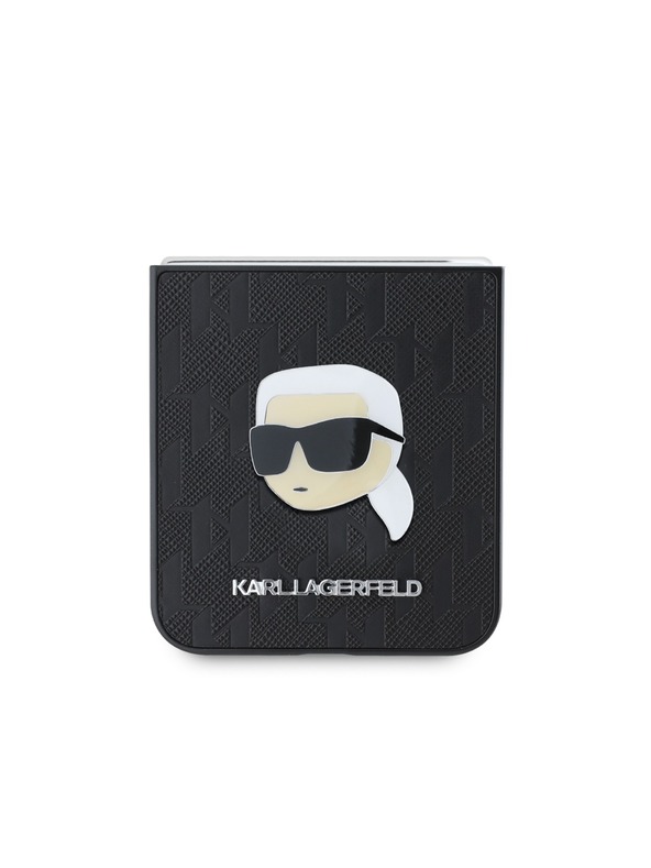Karl Lagerfeld Karl Lagerfeld PU Сафиано Монограм Karl Head Заден Калъф за Samsung Galaxy Z Flip 6 Черен