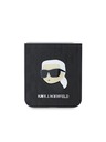 Karl Lagerfeld Karl Lagerfeld PU Сафиано Монограм Karl Head Заден Калъф за Samsung Galaxy Z Flip 6 Черен