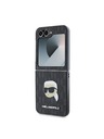 Karl Lagerfeld Karl Lagerfeld PU Сафиано Монограм Karl Head Заден Калъф за Samsung Galaxy Z Flip 6 Черен
