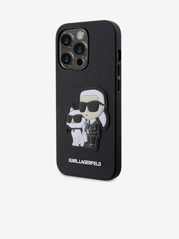 Karl Lagerfeld Karl Lagerfeld PU Сафиано Karl and Choupette NFT Заден Калъф за iPhone 14 Pro Черен