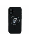 Karl Lagerfeld Karl Lagerfeld Течен Силикон Karl and Choupette MagSafe Заден Калъф за iPhone 16 Черен