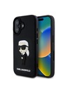 Karl Lagerfeld Karl Lagerfeld 3D Гумен Иконик Заден Калъф за iPhone 16 Черен