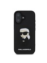 Karl Lagerfeld Karl Lagerfeld 3D Гумен Иконик Заден Калъф за iPhone 16 Черен
