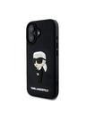 Karl Lagerfeld Karl Lagerfeld 3D Гумен Иконик Заден Калъф за iPhone 16 Черен