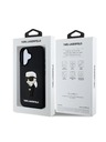 Karl Lagerfeld Karl Lagerfeld 3D Гумен Иконик Заден Калъф за iPhone 16 Черен