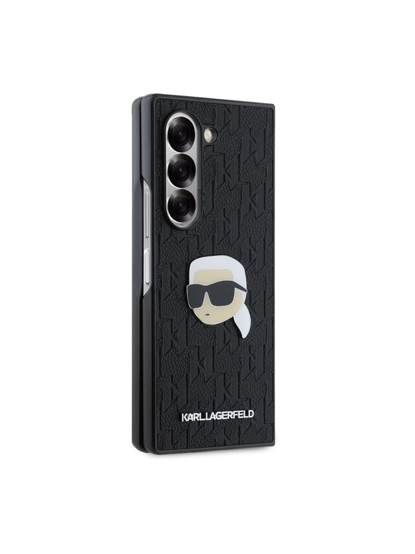 Karl Lagerfeld Karl Lagerfeld PU Сафиано Монограм Karl Head Заден Калъф за Samsung Galaxy Z Fold 6 Черен