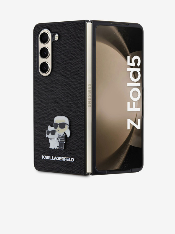 Karl Lagerfeld Karl Lagerfeld PU Сафиано Karl and Choupette NFT Заден Калъф за Samsung Galaxy Z Fold 5 Черен