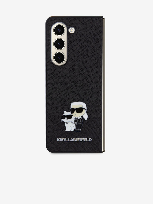 Karl Lagerfeld Karl Lagerfeld PU Сафиано Karl and Choupette NFT Заден Калъф за Samsung Galaxy Z Fold 5 Черен