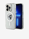 Karl Lagerfeld Karl Lagerfeld IML Брокат Karl and Choupette MagSafe Заден Калъф за iPhone 15 Pro Прозрачен