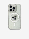 Karl Lagerfeld Karl Lagerfeld IML Брокат Karl and Choupette MagSafe Заден Калъф за iPhone 15 Pro Прозрачен