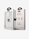 Karl Lagerfeld Karl Lagerfeld IML Брокат Karl and Choupette MagSafe Заден Калъф за iPhone 15 Pro Прозрачен