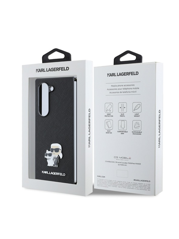 Karl Lagerfeld Karl Lagerfeld PU Saffiano Karl and Choupette Заден Калъф за Samsung Galaxy Z Fold 6 Черен