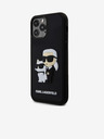 Karl Lagerfeld 3D Гумен Karl and Choupette Заден Калъф за iPhone 12/12 Pro Черен Karl Lagerfeld
