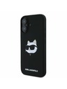 Karl Lagerfeld Karl Lagerfeld Течен Силиконов Choupette Head MagSafe Заден Калъф за iPhone 16 Черен