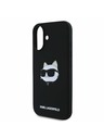 Karl Lagerfeld Karl Lagerfeld Течен Силиконов Choupette Head MagSafe Заден Калъф за iPhone 16 Черен