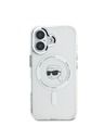 Karl Lagerfeld Karl Lagerfeld IML Karl Head Метален Рамка MagSafe Заден Калъф за iPhone 16 Прозрачен