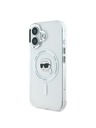 Karl Lagerfeld Karl Lagerfeld IML Karl Head Метален Рамка MagSafe Заден Калъф за iPhone 16 Прозрачен
