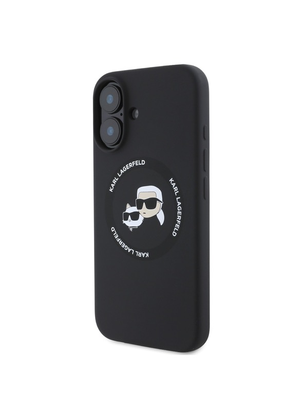Karl Lagerfeld Karl Lagerfeld Течен Силиконов K&CH Глави MagSafe Заден Калъф за iPhone 16 Черен