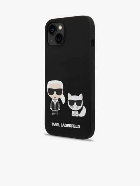 Karl Lagerfeld Karl Lagerfeld MagSafe Съвместим Калъф Течен Силикон Karl and Choupette за iPhone 14 Plus Черен