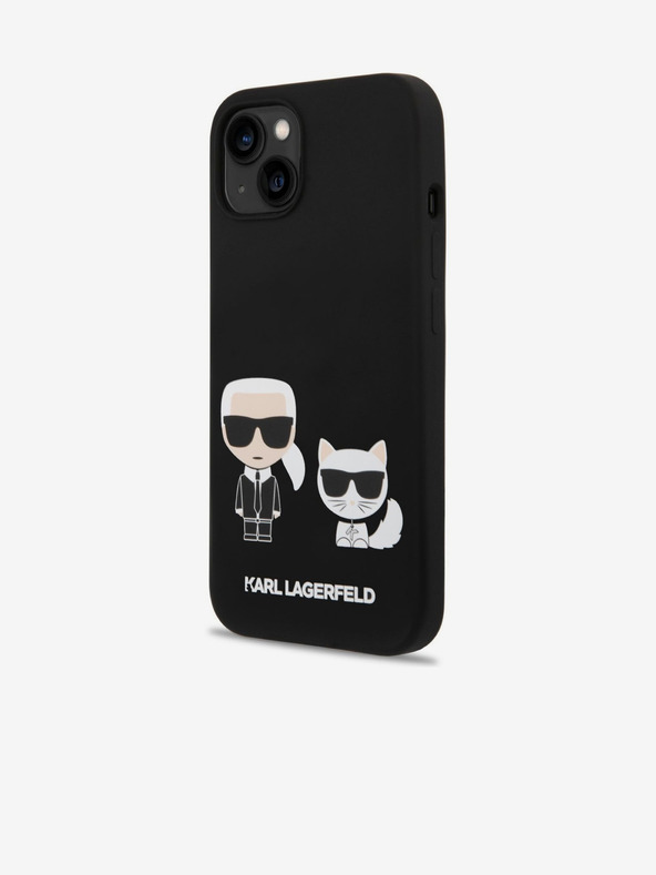 Karl Lagerfeld Karl Lagerfeld MagSafe Съвместим Калъф Течен Силикон Karl and Choupette за iPhone 14 Plus Черен
