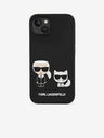 Karl Lagerfeld Karl Lagerfeld MagSafe Съвместим Калъф Течен Силикон Karl and Choupette за iPhone 14 Plus Черен