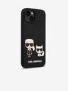 Karl Lagerfeld Karl Lagerfeld MagSafe Съвместим Калъф Течен Силикон Karl and Choupette за iPhone 14 Plus Черен