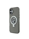 Karl Lagerfeld Karl Lagerfeld Поставка с пръстен Karl and Choupette MagSafe Заден Калъф за iPhone 16 Plus Черен